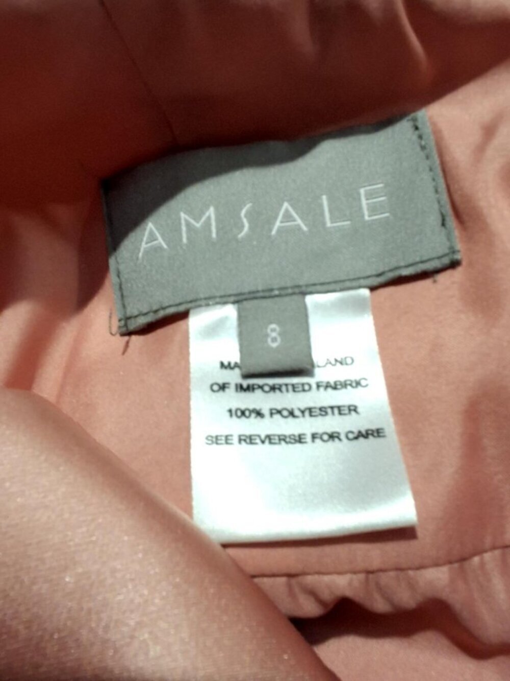Amsale Kelani Rose Pink Satin Gown 8 NWT Open Back Formal Wedding Bridesmaid - Picture 2 of 5